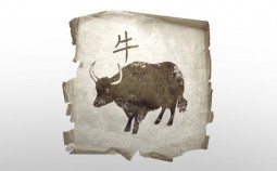 Ox  Zodiac icon, isolated on white background.