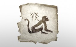 Monkey  Zodiac icon, isolated on white background.
