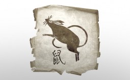 Rat  Zodiac icon, isolated on white background.